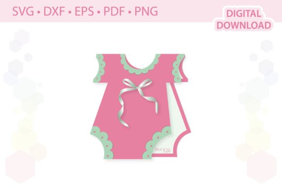 Baby Girl Baby Shower Card Invitation: 3D SVG Shapes