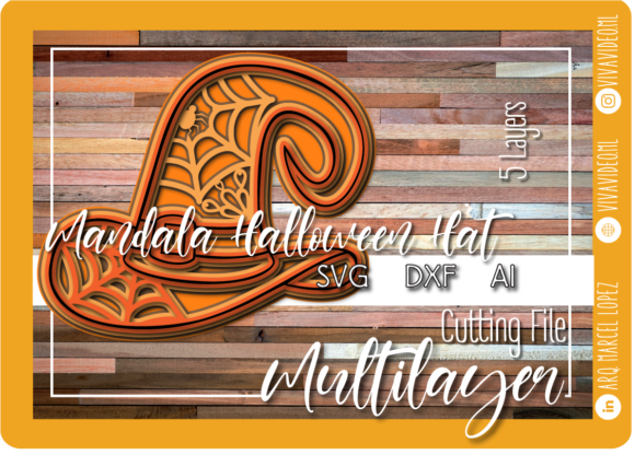 Halloween Hat Mandala: 3D SVG Shapes for Design