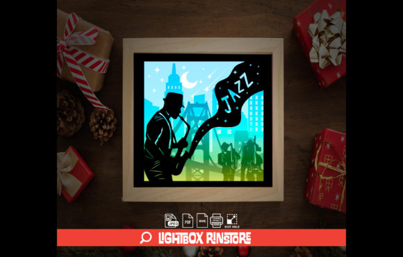 JAZZ 3p Paper Cut Light Box: 3D SVG Shadow Boxes