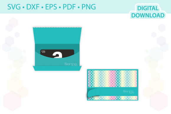Mini Zipper Gift Card Holder 3D SVG Shapes