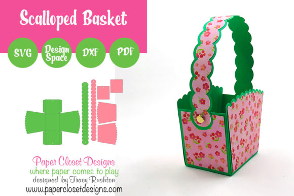 Scalloped Basket 3D SVG for Modern Shapes